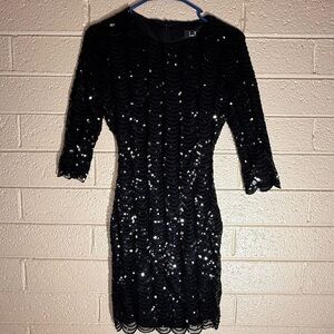 Lulus Elegant Black Sequin Dress